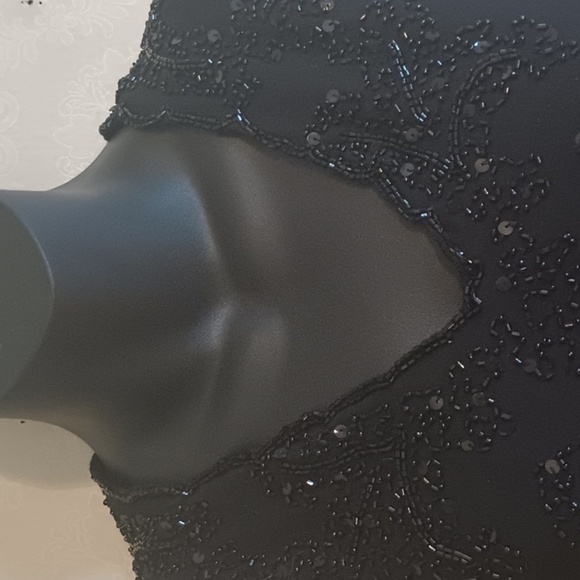 JKARA beaded black zip up cocktail style top.Size medium. Parties!! - Picture 6 of 14